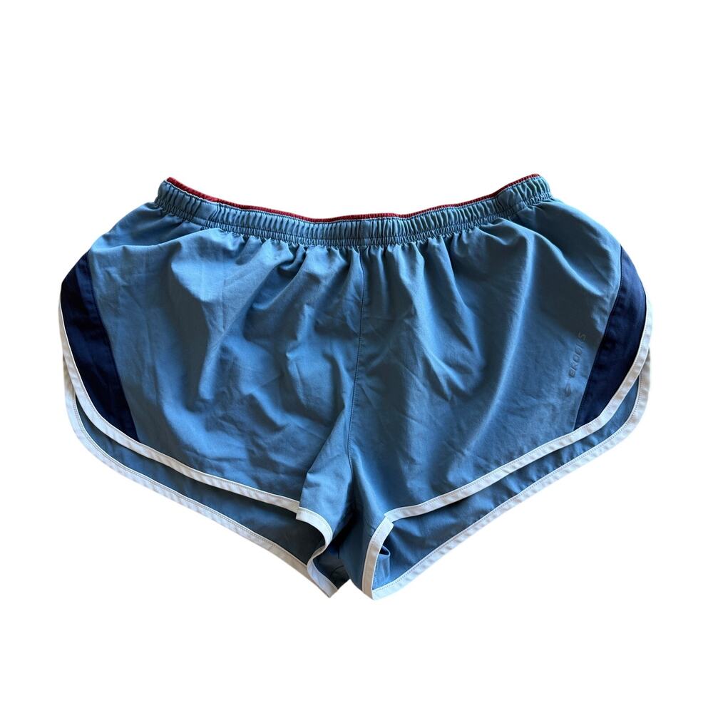 Brooks Running Shorts Men Large Blue White Red Trim Athletic Jogging Gym